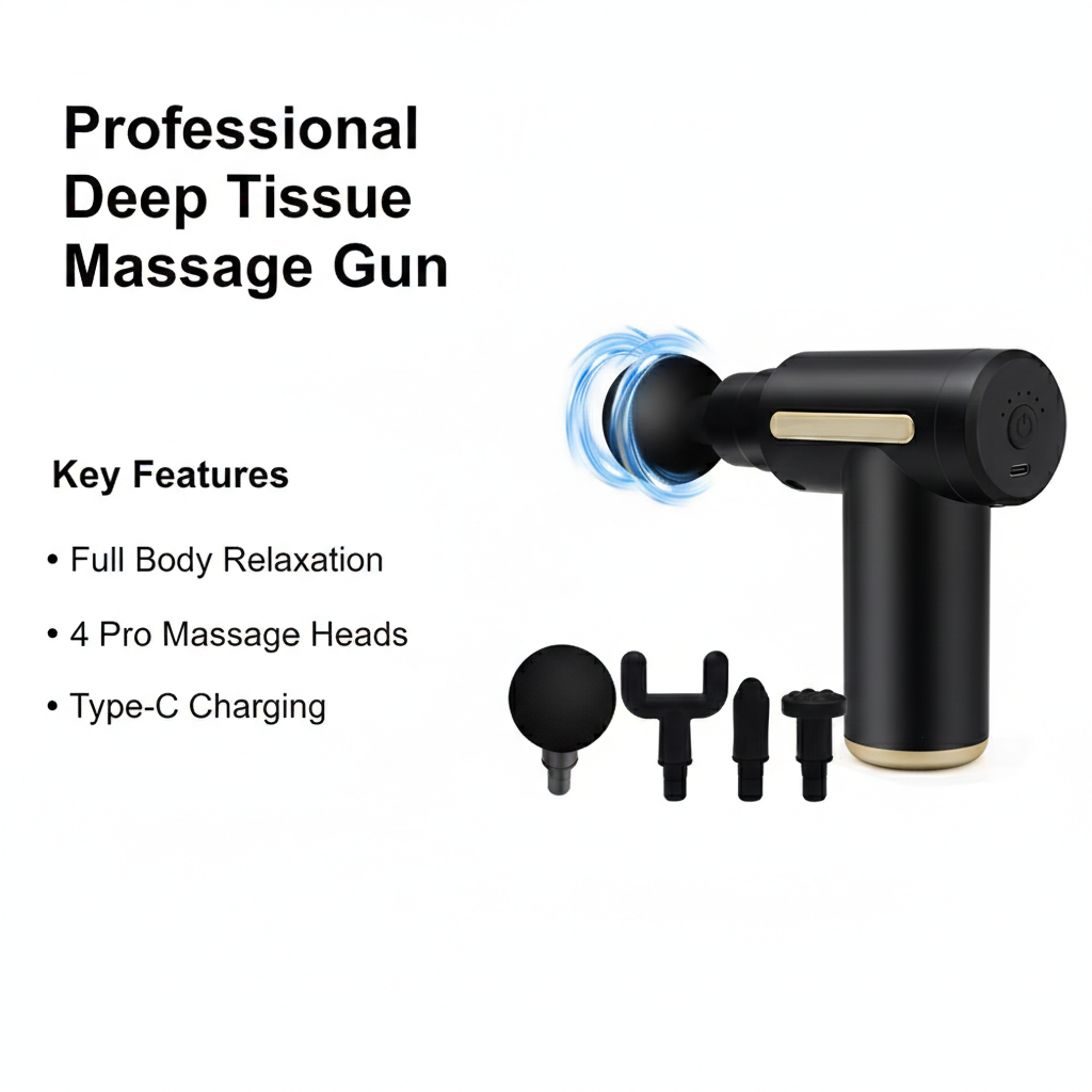 Portable Deep Tissue Massage Gun – Muscle Recovery Percussion Massager