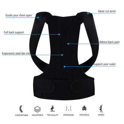 Premium Back Posture Corrector – Adjustable Spine & Shoulder Support