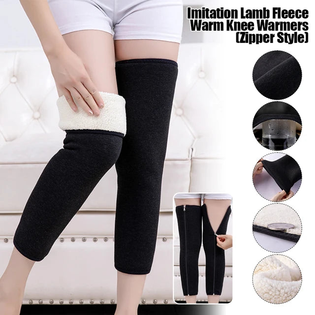 Thermal Plush Knee Warmers for Winter | Soft Fleece Comfort & Adjustable Fit