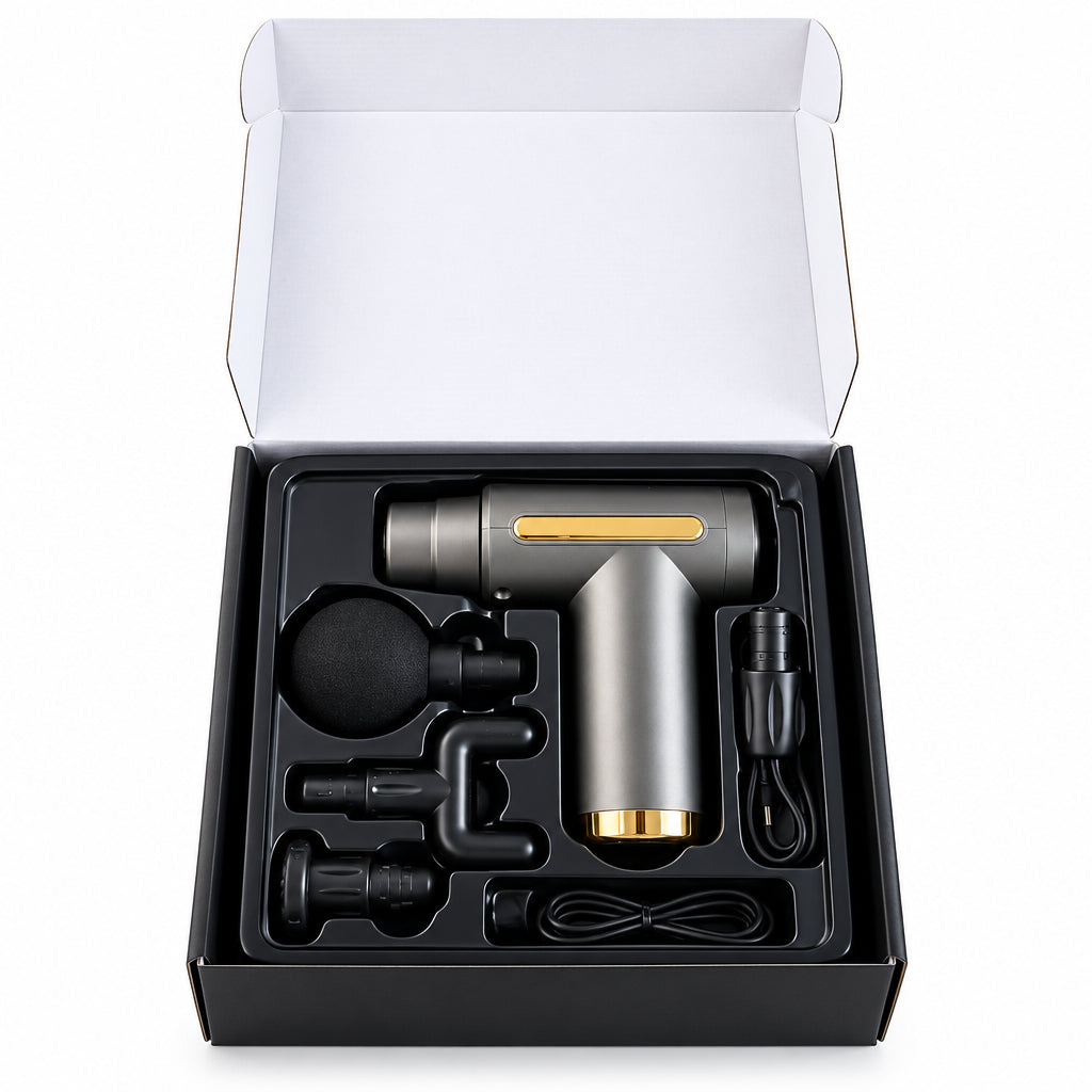 Blueidea BLD-720 Massage Gun | Portable Percussion Muscle Massager with 4 Massage Heads & USB Rechargeable Design (Big Box)