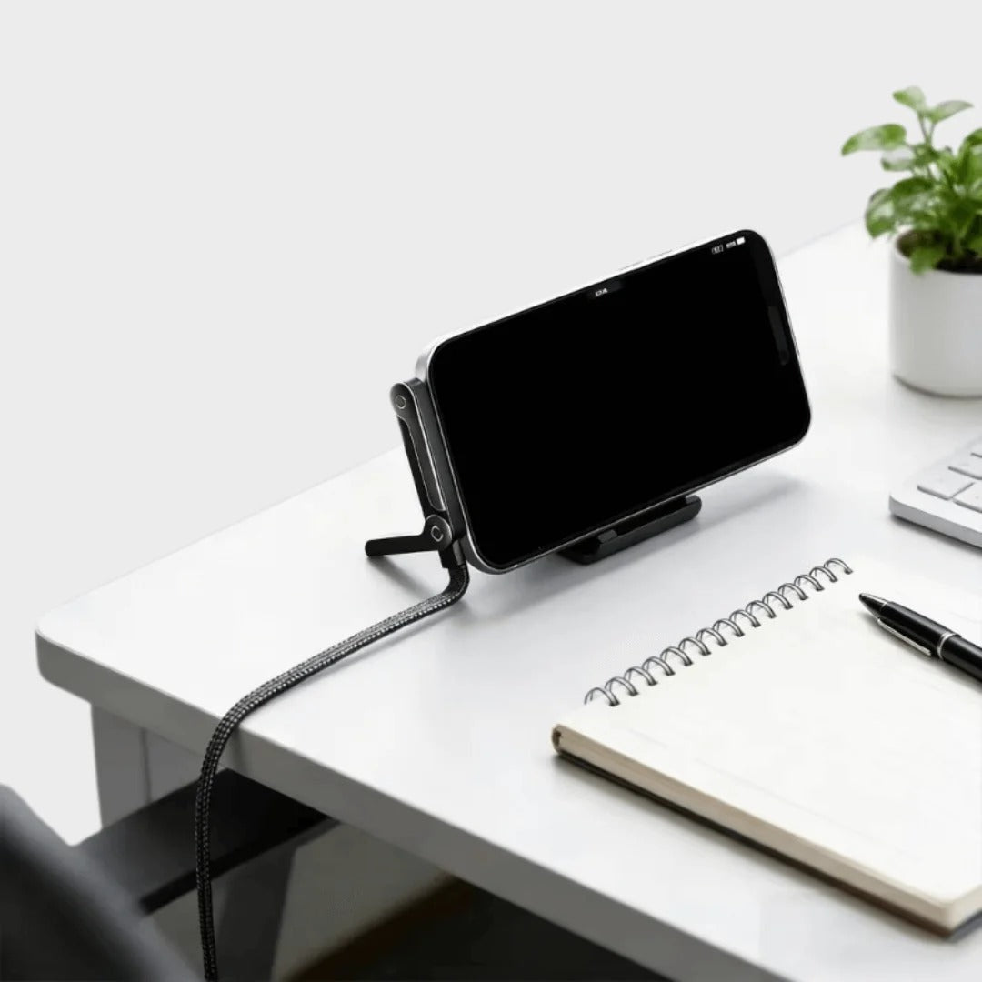 240W Type-C Charging Cable with Folding Phone Stand