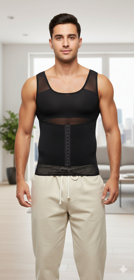 Men’s Slim Fit Compression Tank Top – Adjustable Waist Shaper Vest