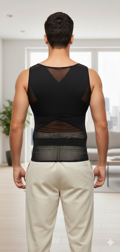 Men’s Slim Fit Compression Tank Top – Adjustable Waist Shaper Vest