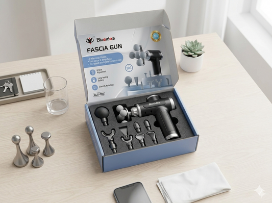 Blueidea BLD-780 Fascia Gun – Imported Quality Massage Gun (Rechargeable, 9 Heads)