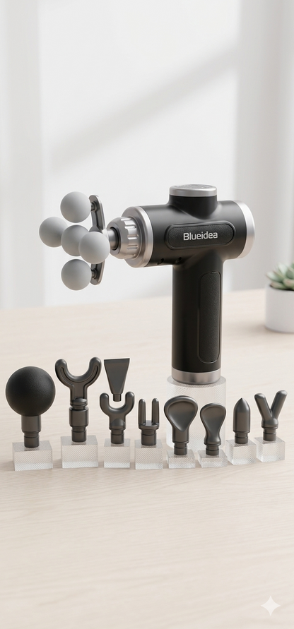 Blueidea BLD-780 Fascia Gun – Imported Quality Massage Gun (Rechargeable, 9 Heads)
